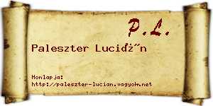 Paleszter Lucián névjegykártya